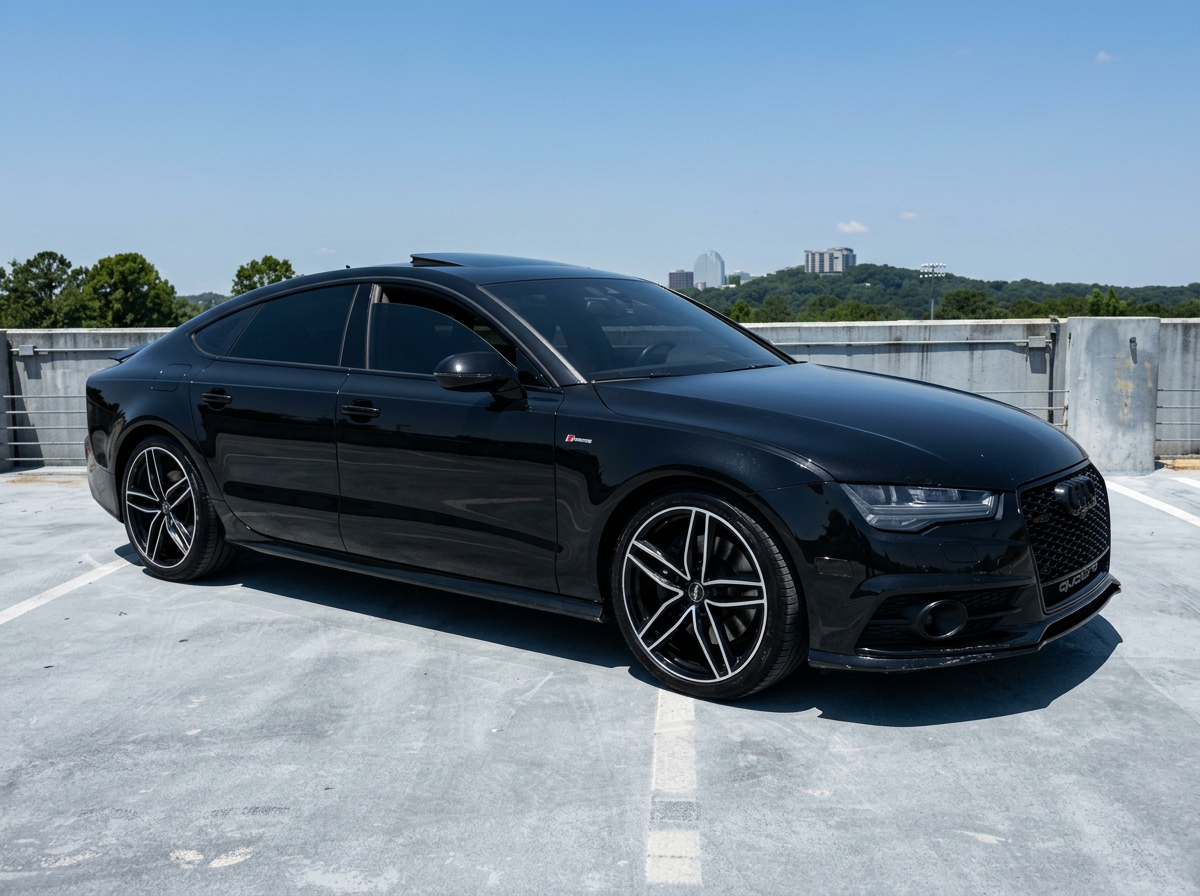 Glossy black Audi A7 fully detailed inside and out in Atlanta